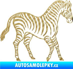 Samolepka Zebra 002 pravá 3D karbon zlatý