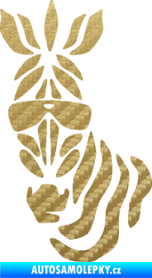 Samolepka Zebra 003 levá cool s brýlemi 3D karbon zlatý