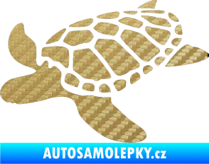 Samolepka Želva 001 levá 3D karbon zlatý