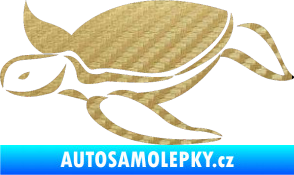 Samolepka Želva 002 levá 3D karbon zlatý