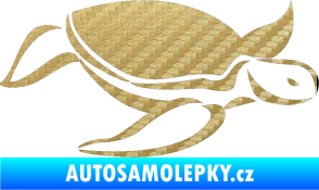 Samolepka Želva 002 pravá 3D karbon zlatý