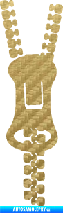 Samolepka Zip 001 levá 3D karbon zlatý