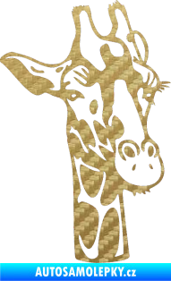 Samolepka Žirafa 001 pravá 3D karbon zlatý