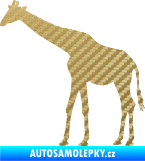 Samolepka Žirafa 002 levá 3D karbon zlatý