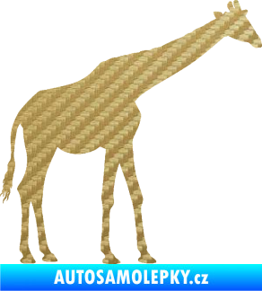 Samolepka Žirafa 002 pravá 3D karbon zlatý