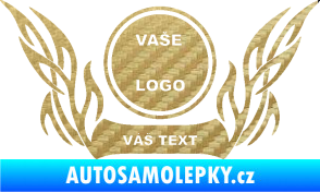 Samolepka Znak Tetování 002 3D karbon zlatý