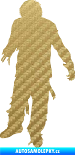 Samolepka Zombie 001 levá 3D karbon zlatý