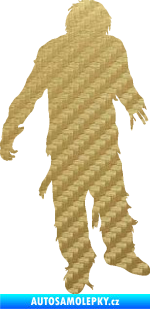 Samolepka Zombie 001 pravá 3D karbon zlatý