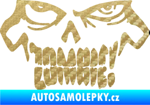 Samolepka Zombie 003 3D karbon zlatý