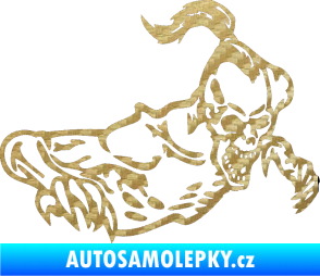 Samolepka Zombík pravá 3D karbon zlatý