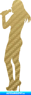 Samolepka Zpěvačka 002 levá 3D karbon zlatý