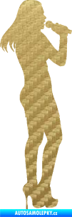 Samolepka Zpěvačka 002 pravá 3D karbon zlatý