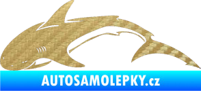 Samolepka Žralok 007 levá 3D karbon zlatý