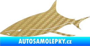 Samolepka Žralok 008 levá 3D karbon zlatý
