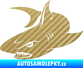 Samolepka Žralok 012 levá 3D karbon zlatý