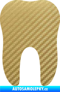 Samolepka Zub 001 stolička 3D karbon zlatý