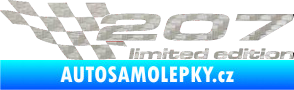 Samolepka 207 limited edition levá 3D karbon stříbrný