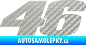 Samolepka 46 Valentino Rossi jednobarevná 3D karbon stříbrný