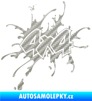 Samolepka 4x4 varianta 020 3D karbon stříbrný