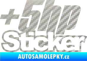 Samolepka + 5hp sticker 001 3D karbon stříbrný
