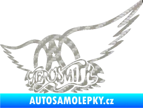 Samolepka Aerosmith 002 3D karbon stříbrný