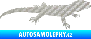 Samolepka Agama 001 pravá 3D karbon stříbrný