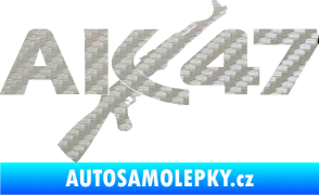 Samolepka AK 47 3D karbon stříbrný