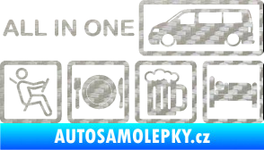 Samolepka All in one 003 nápis multifunkční vůz 3D karbon stříbrný