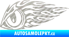 Samolepka Animal flames 016 levá zvířecí oko 3D karbon stříbrný
