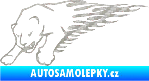 Samolepka Animal flames 020 levá puma 3D karbon stříbrný