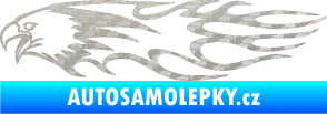 Samolepka Animal flames 026 levá orel 3D karbon stříbrný
