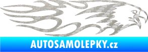 Samolepka Animal flames 026 pravá orel 3D karbon stříbrný
