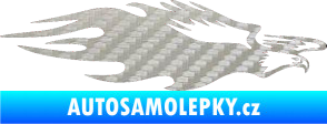 Samolepka Animal flames 030 pravá orel 3D karbon stříbrný