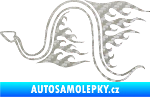 Samolepka Animal flames 040 levá had 3D karbon stříbrný