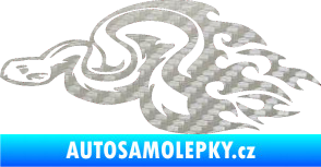 Samolepka Animal flames 042 levá had 3D karbon stříbrný