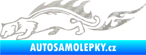 Samolepka Animal flames 056 levá puma 3D karbon stříbrný