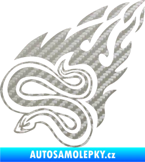 Samolepka Animal flames 065 levá had 3D karbon stříbrný