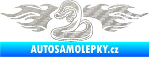 Samolepka Animal flames 072 levá had 3D karbon stříbrný