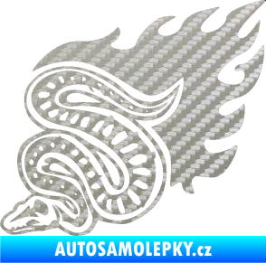 Samolepka Animal flames 086 levá had 3D karbon stříbrný