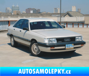 Samolepka Audi 100 - přední 3D karbon stříbrný
