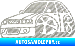 Samolepka Audi A4 karikatura levá 3D karbon stříbrný