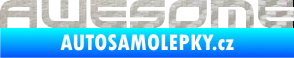 Samolepka Awesome 3D karbon stříbrný