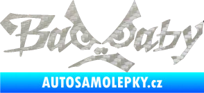 Samolepka Bad Baby 3D karbon stříbrný