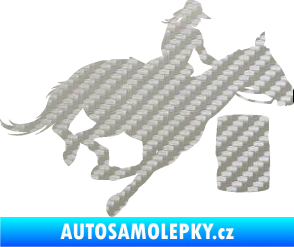 Samolepka Barrel racing 001 pravá cowgirl rodeo 3D karbon stříbrný
