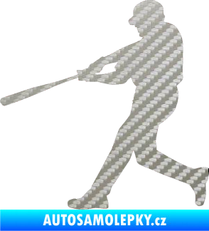 Samolepka Baseball 014 levá 3D karbon stříbrný