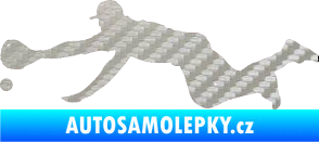 Samolepka Baseball 015 levá 3D karbon stříbrný