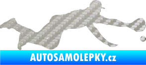 Samolepka Baseball 015 pravá 3D karbon stříbrný