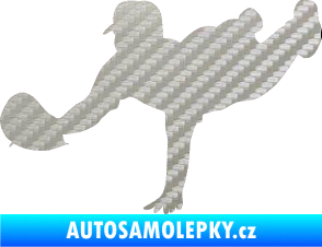 Samolepka Baseball 016 levá 3D karbon stříbrný