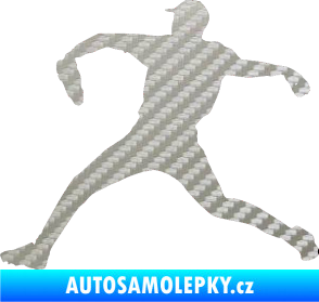 Samolepka Baseball 019 levá 3D karbon stříbrný