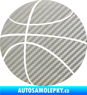 Samolepka Basketbalový míč 001 3D karbon stříbrný